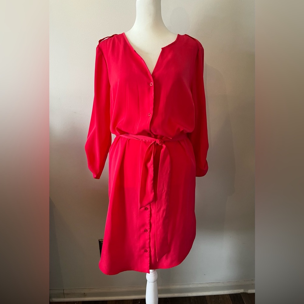 AGB Women's Shirt Dress in Coral
